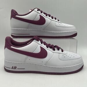 Men's Size 13 Nike Air Force 1 '07 Shoes White Light Bordeaux Purple DH7561 101